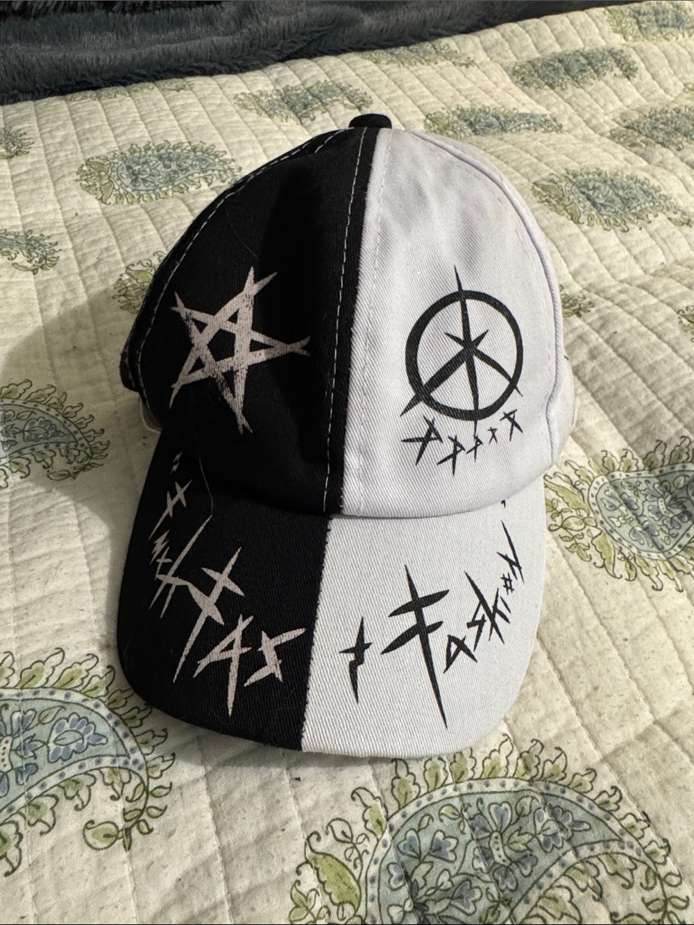 Black & White Split Graphic Baseball Cap